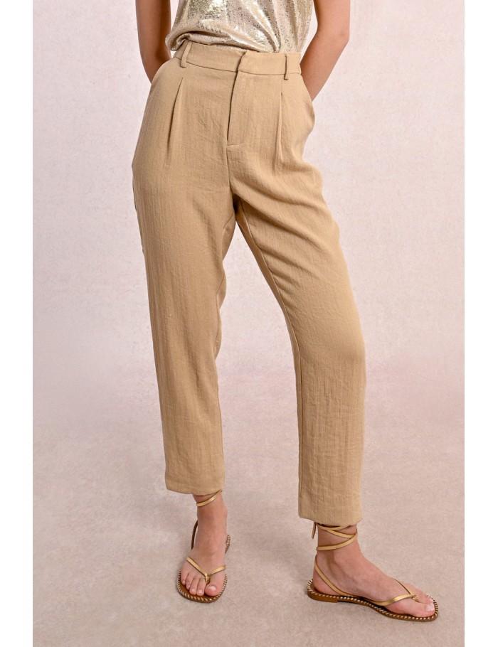 Lili Sidonio X Molly Bracken Pantalon Carotte En Lin BEIGE