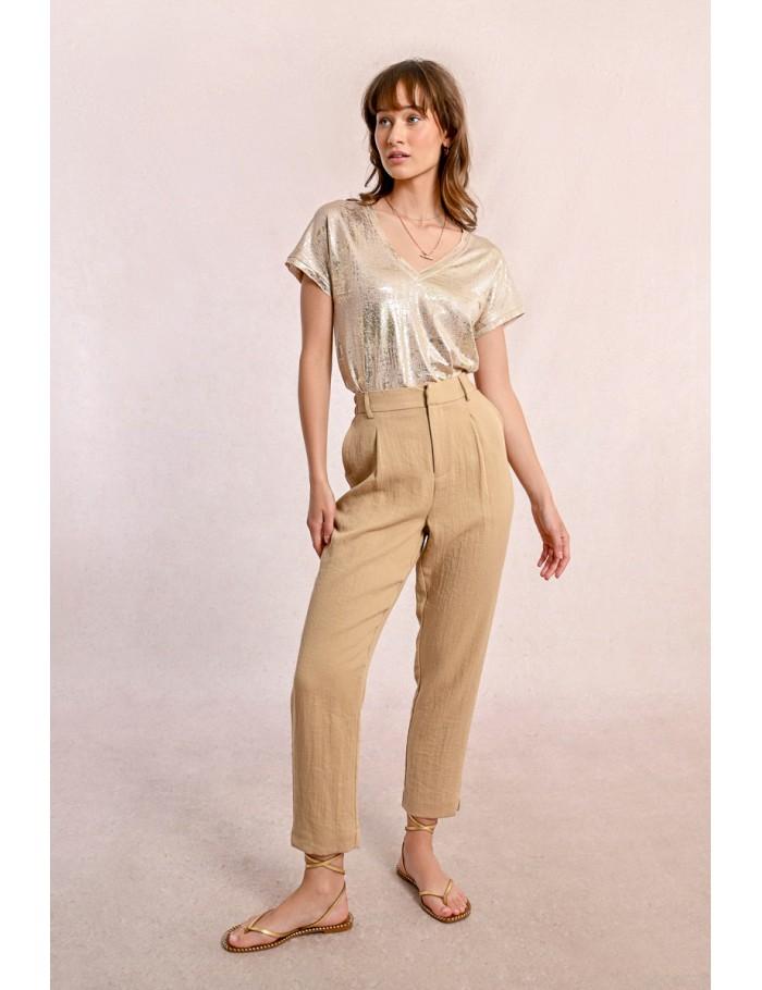 lili sidonio x molly bracken Pantalon carotte en lin BEIGE lili sidonio x molly bracken Pantalon carotte en lin BEIGE