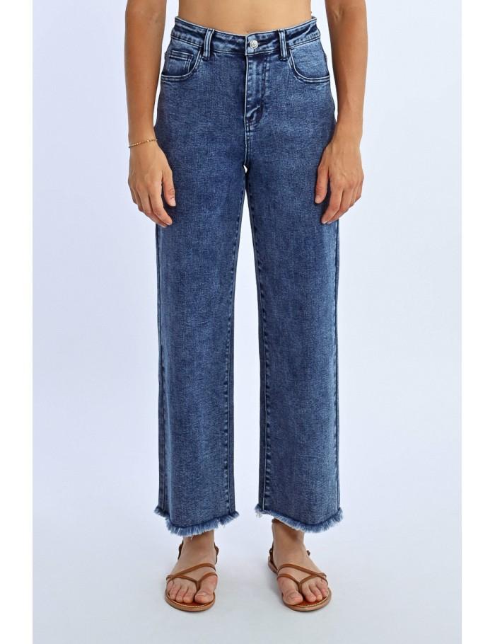 Lili Sidonio X Molly Bracken Pantalon Droit à Franges DENIM BLUE