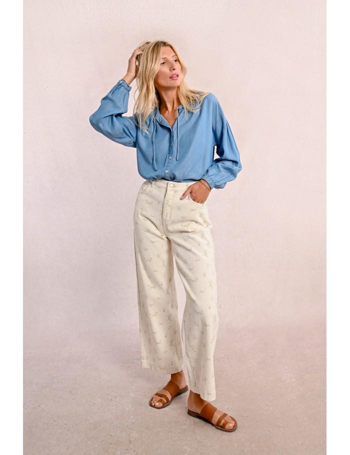 lili sidonio x molly bracken Pantalon droit à motif CRÈME
