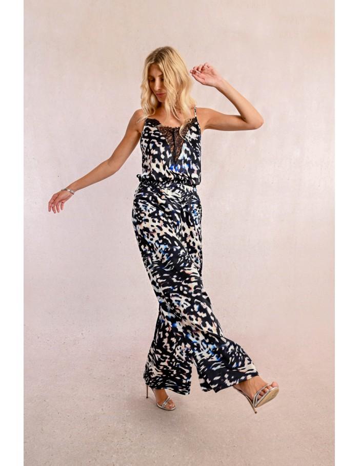 Lili Sidonio X Molly Bracken Pantalon Droit Et Large à Imprimé BLACK MONICA