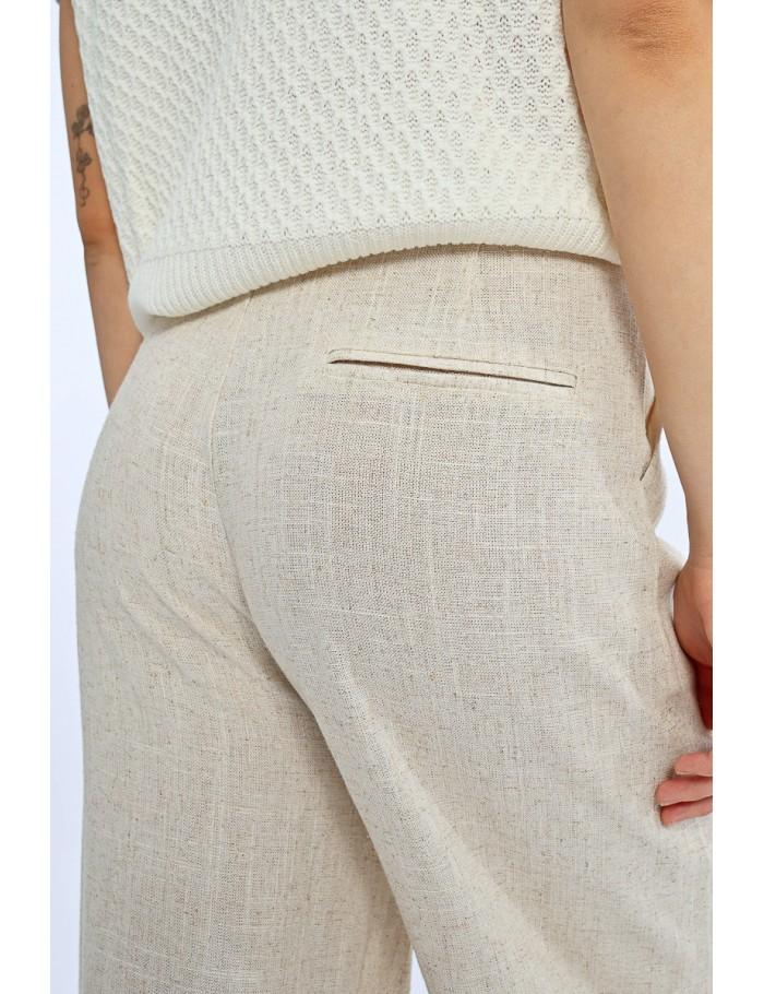 Lili Sidonio X Molly Bracken Pantalon En Lin à Pinces LIGHT BEIGE