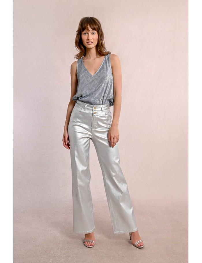 Lili Sidonio X Molly Bracken Pantalon Enduit GOLDEN BEIGE