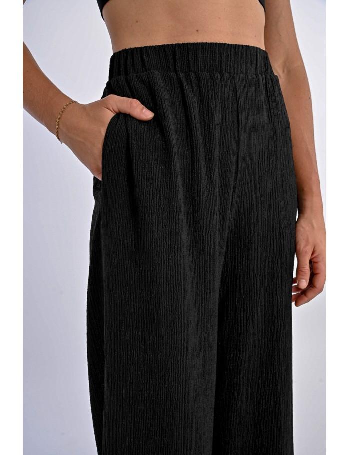 Lili Sidonio X Molly Bracken Pantalon Fluide En Semi Transparence BLACK