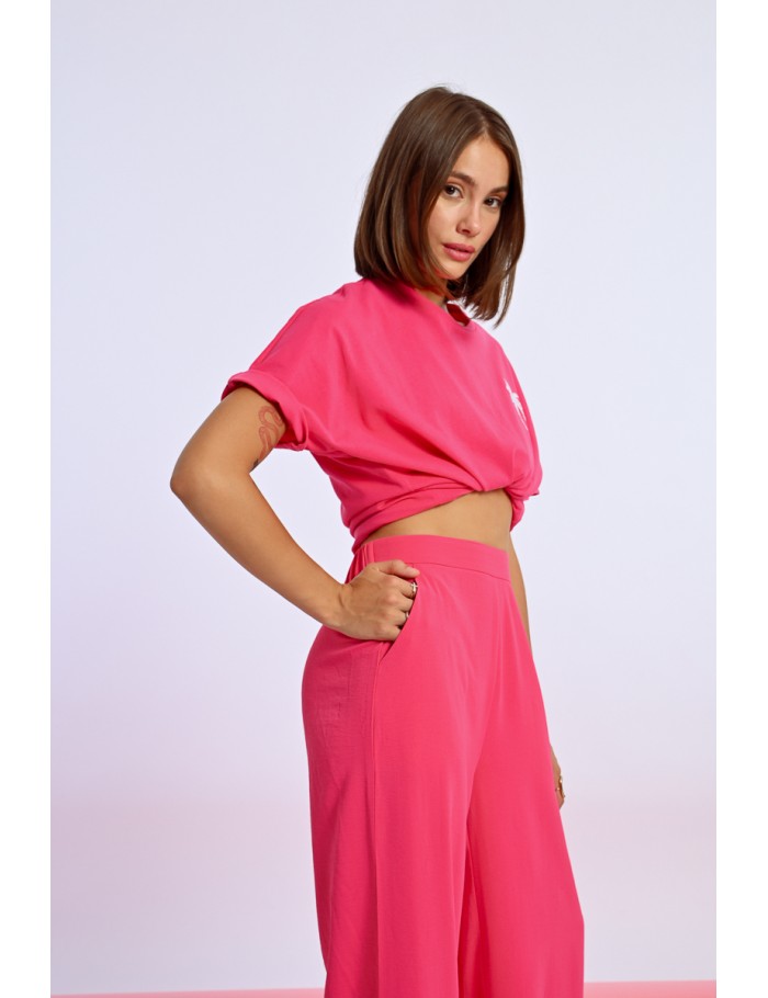 Lili Sidonio X Molly Bracken Pantalon Fluide Et Droit BLUE
