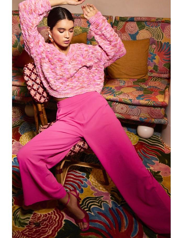 lili sidonio x molly bracken Pantalon fluide et droit BLUE