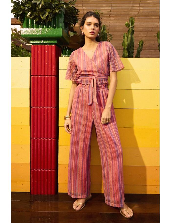 lili sidonio x molly bracken Pantalon fluide rayé MULTICOLOUR