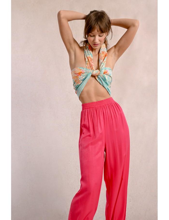Lili Sidonio X Molly Bracken Pantalon Fluide Taille Haute PINK