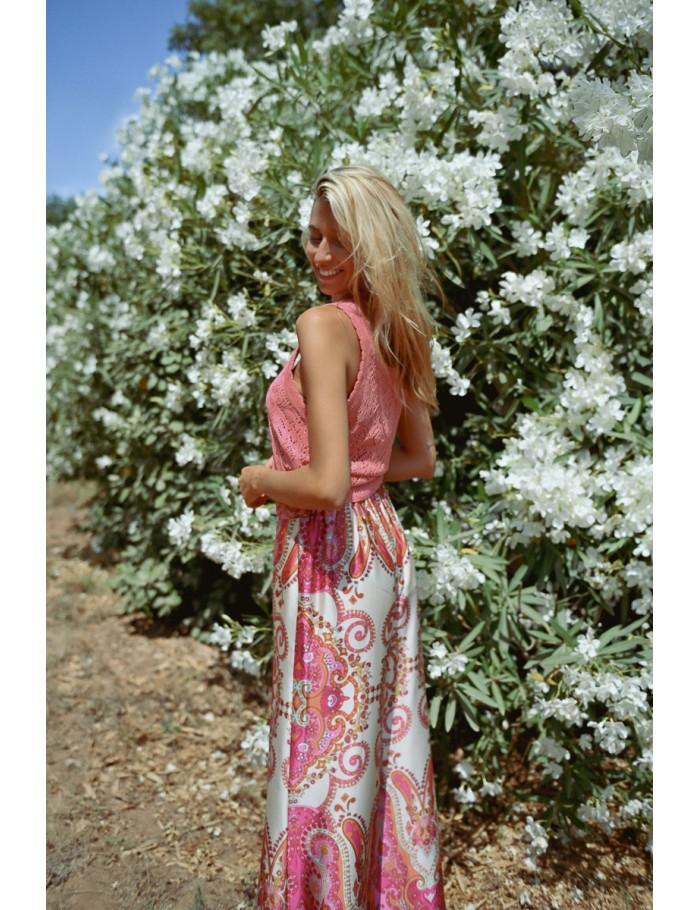 Lili Sidonio X Molly Bracken Pantalon Imprimé Taille Haute PINK DAPHNE