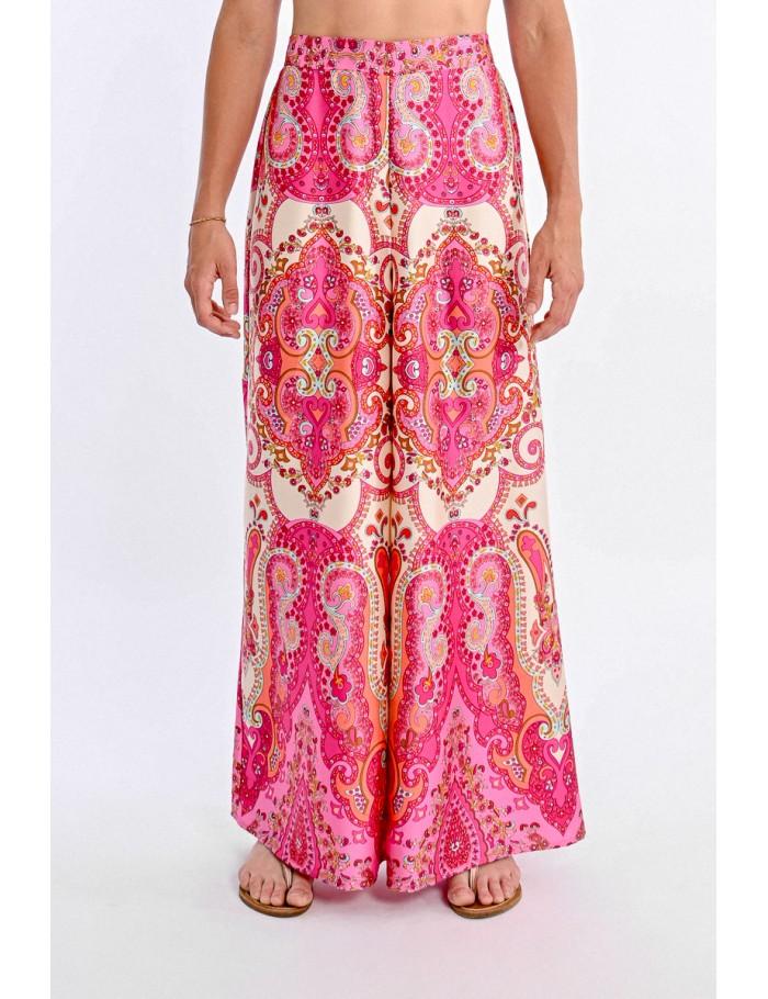 Lili Sidonio X Molly Bracken Pantalon Imprimé Taille Haute PINK DAPHNE