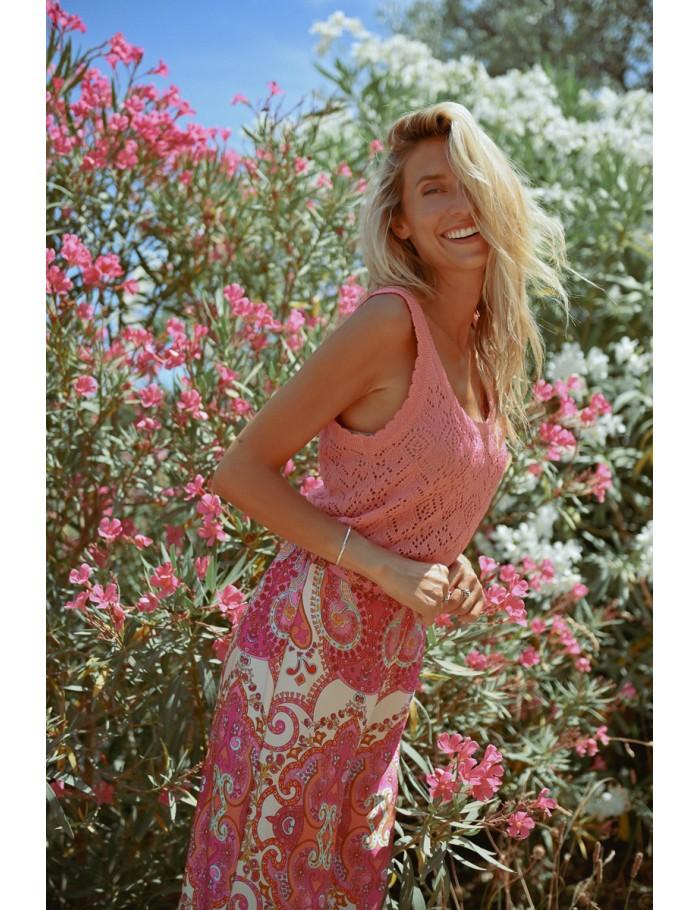 Lili Sidonio X Molly Bracken Pantalon Imprimé Taille Haute PINK DAPHNE