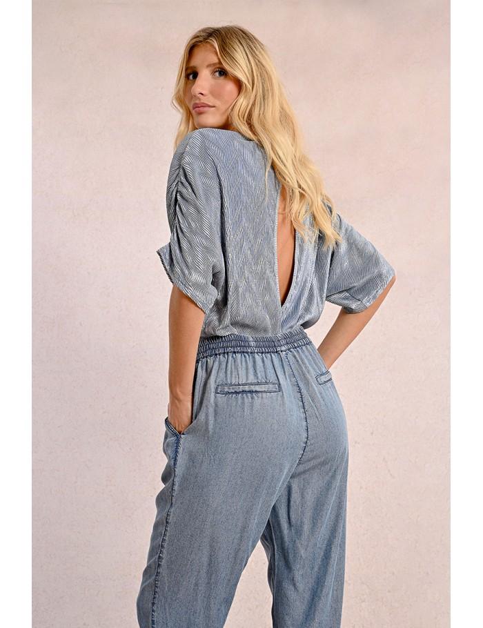 Lili Sidonio X Molly Bracken Pantalon Jogpant En Tencel DENIM BLUE