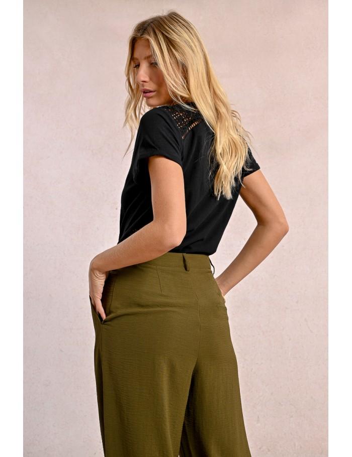 Lili Sidonio X Molly Bracken Pantalon Large à Pinces KHAKI