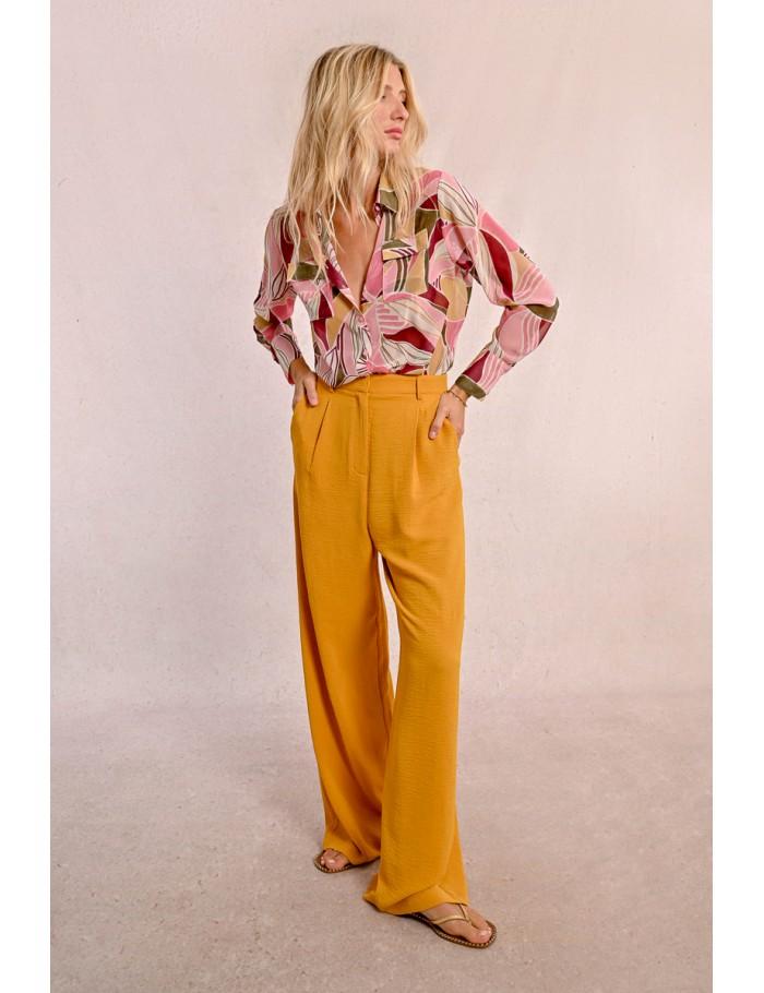 Lili Sidonio X Molly Bracken Pantalon Large à Pinces KHAKI