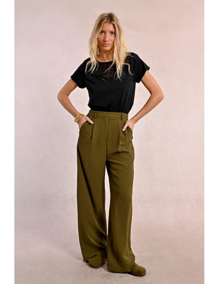 lili sidonio x molly bracken Pantalon large à pinces KHAKI lili sidonio x molly bracken Pantalon large à pinces KHAKI