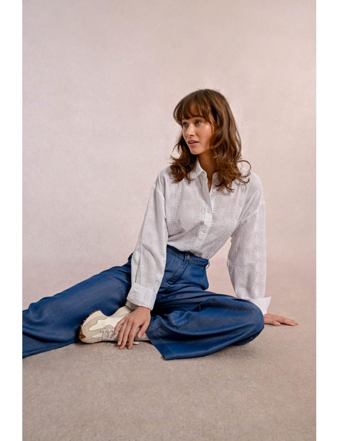 Lili Sidonio X Molly Bracken Pantalon Large En Lyocell DENIM BLUE