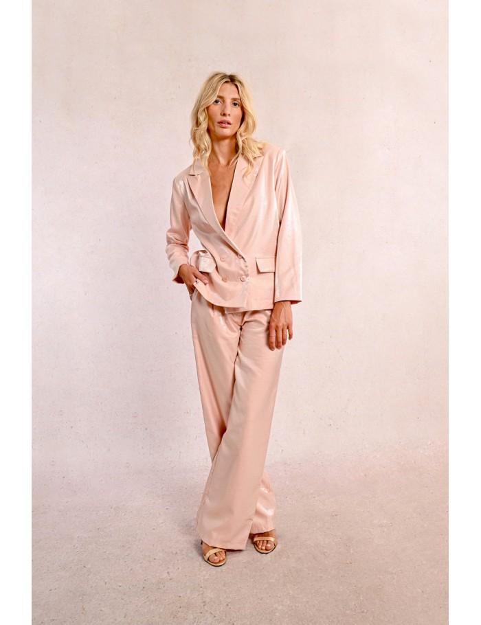 Lili Sidonio X Molly Bracken Pantalon Large Et Satiné LIGHT PINK