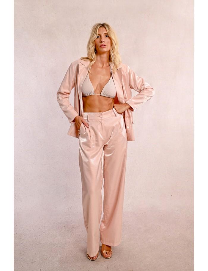 Lili Sidonio X Molly Bracken Pantalon Large Et Satiné LIGHT PINK