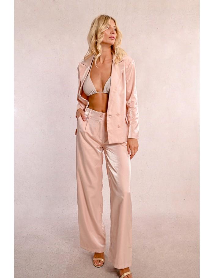 Lili Sidonio X Molly Bracken Pantalon Large Et Satiné LIGHT PINK