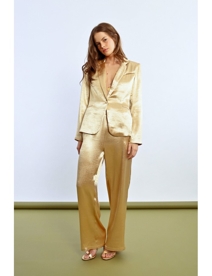 Lili Sidonio X Molly Bracken Pantalon Large Et Satiné OR