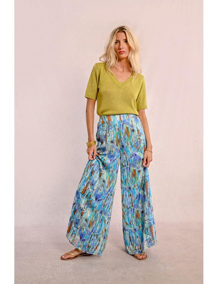 Lili Sidonio X Molly Bracken Pantalon Large Imprimé BLUE EDMEE