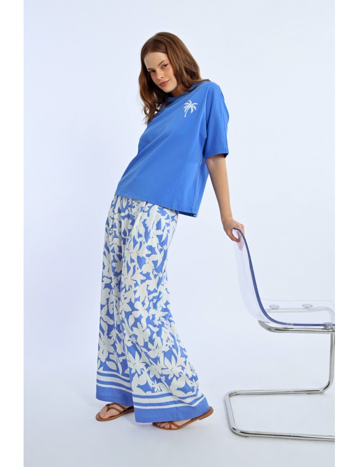 Lili Sidonio X Molly Bracken Pantalon Large Imprimé BLUE HOLBOX