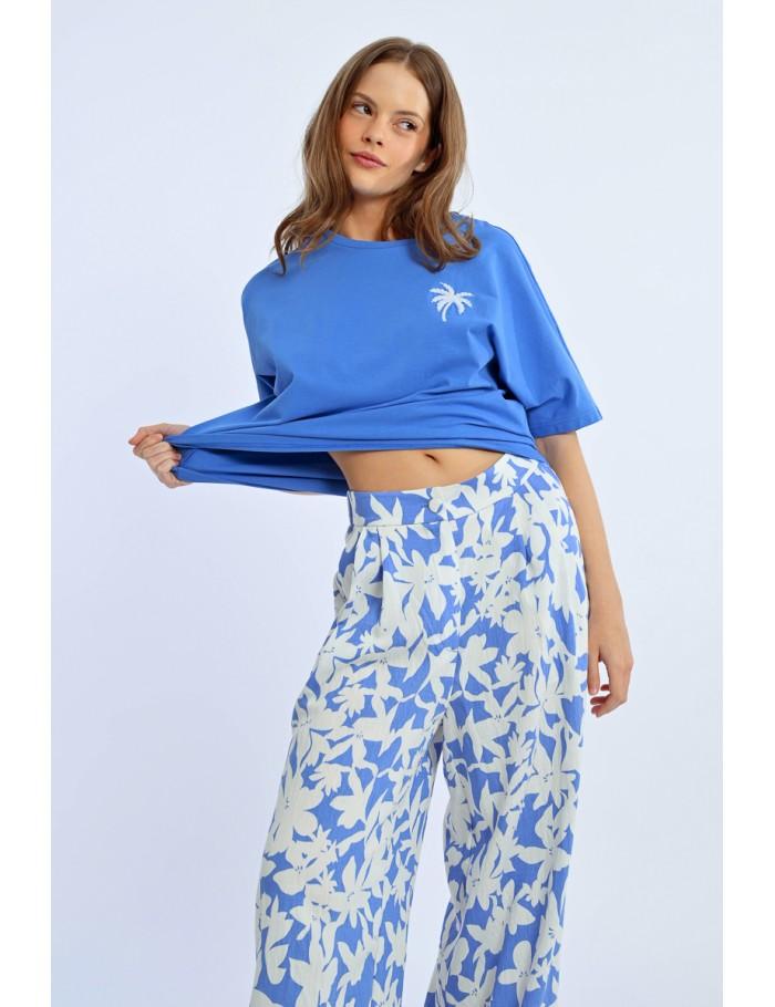 Lili Sidonio X Molly Bracken Pantalon Large Imprimé BLUE HOLBOX