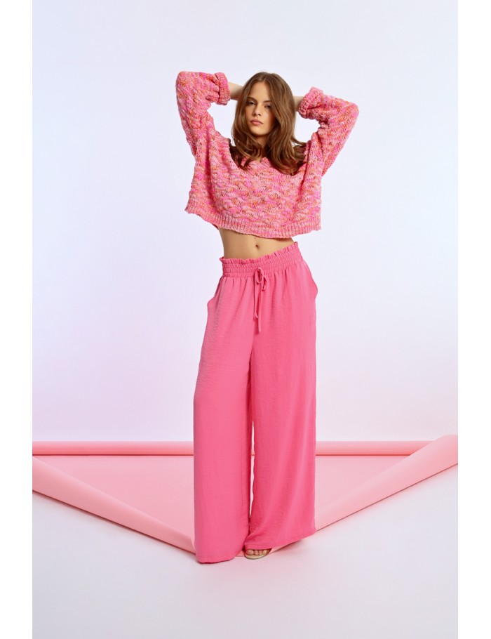 Lili Sidonio X Molly Bracken Pantalon Taille Haute Fluide NAVY BLUE