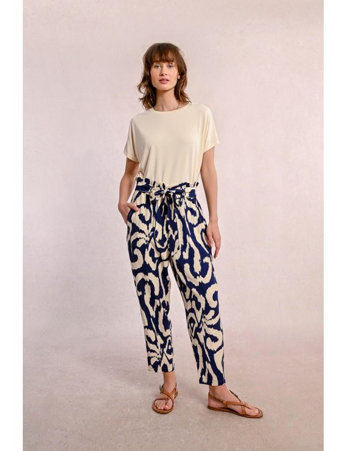 Lili Sidonio X Molly Bracken Pantalon Taille Paper Bag NAVY THAIS