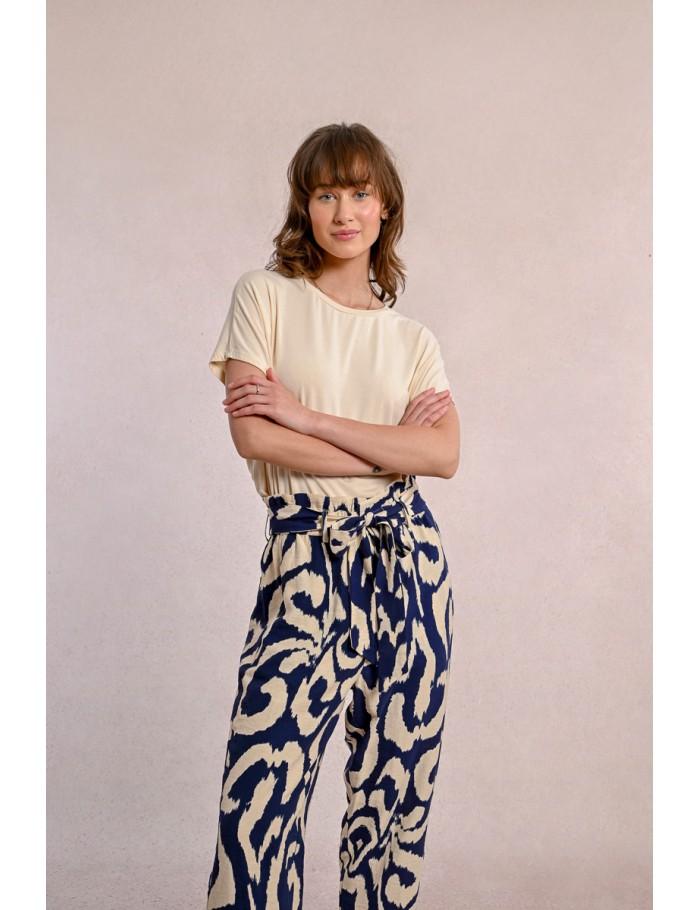 Lili Sidonio X Molly Bracken Pantalon Taille Paper Bag NAVY THAIS