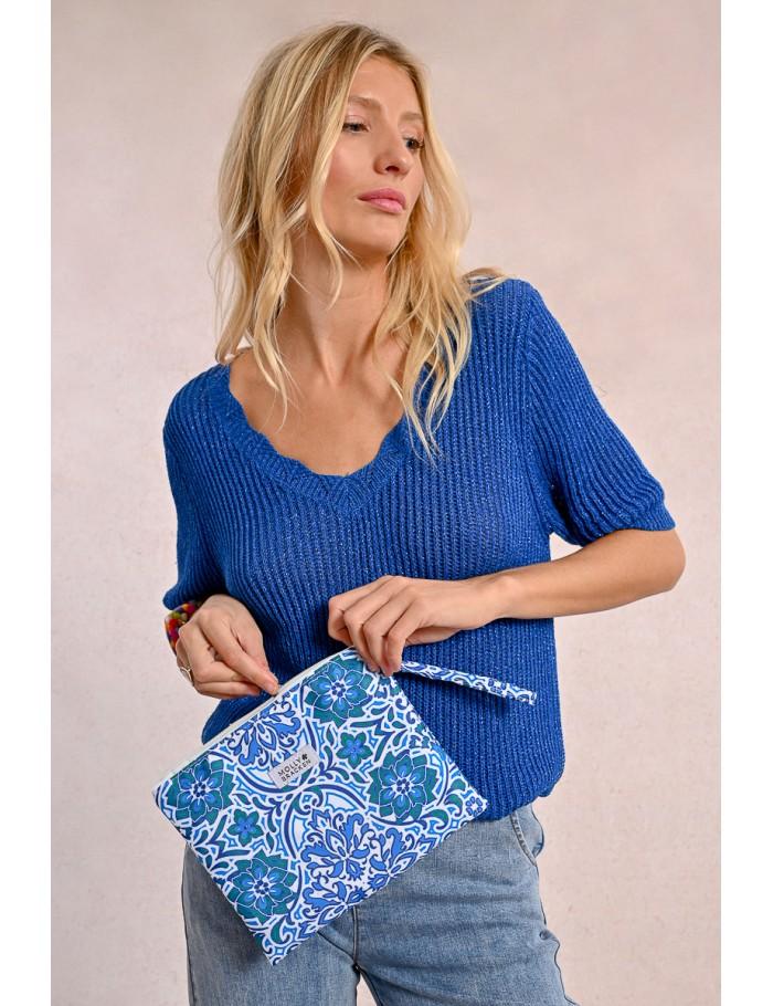 lili sidonio x molly bracken Pochette imprimée BLUE ASHA