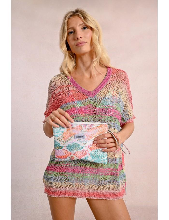 Lili Sidonio X Molly Bracken Pochette Imprimée TURQUOISE JAZZ