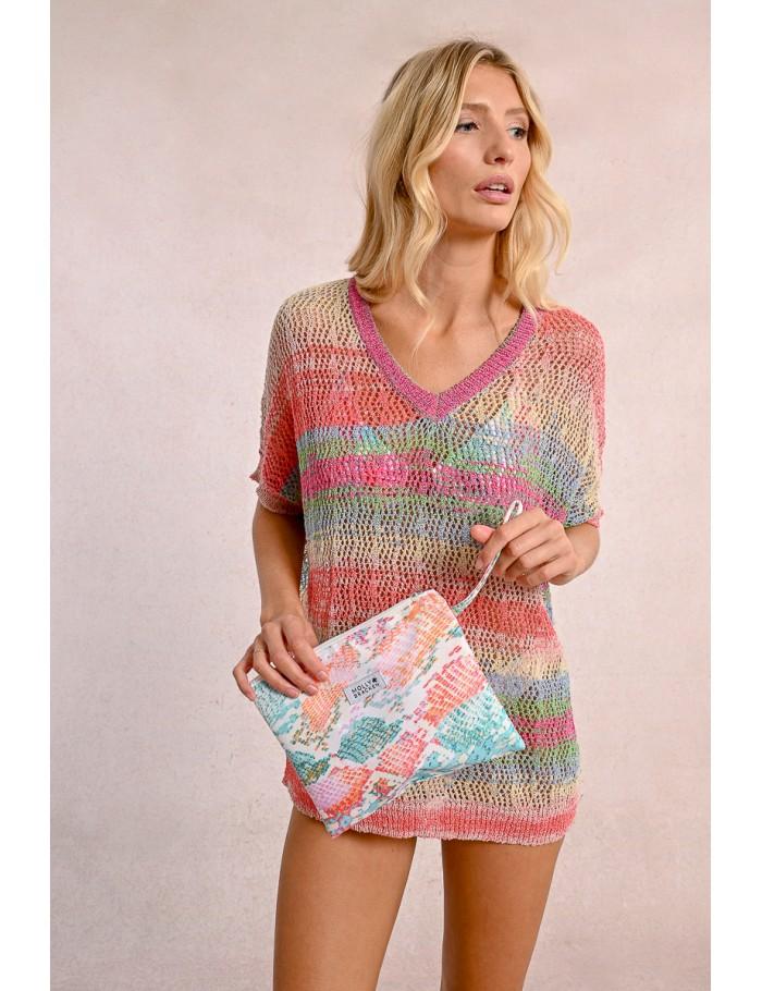 Lili Sidonio X Molly Bracken Pochette Imprimée TURQUOISE JAZZ