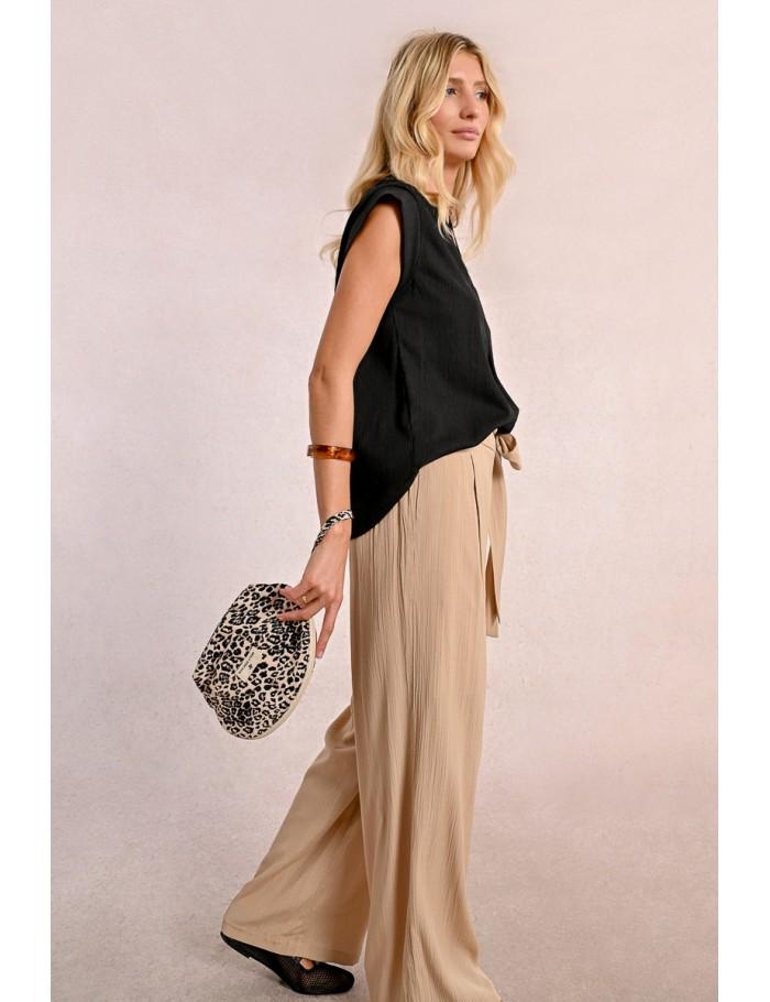 lili sidonio x molly bracken Pochette léopard BEIGE GEETA