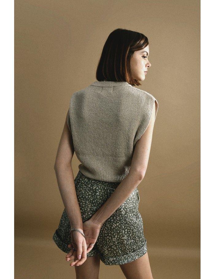 Lili Sidonio X Molly Bracken Pull à Large Bande Côtelée BEIGE