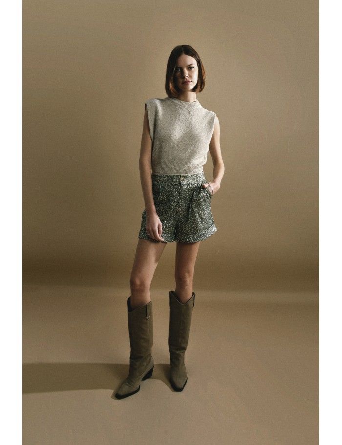 Lili Sidonio X Molly Bracken Pull à Large Bande Côtelée BEIGE