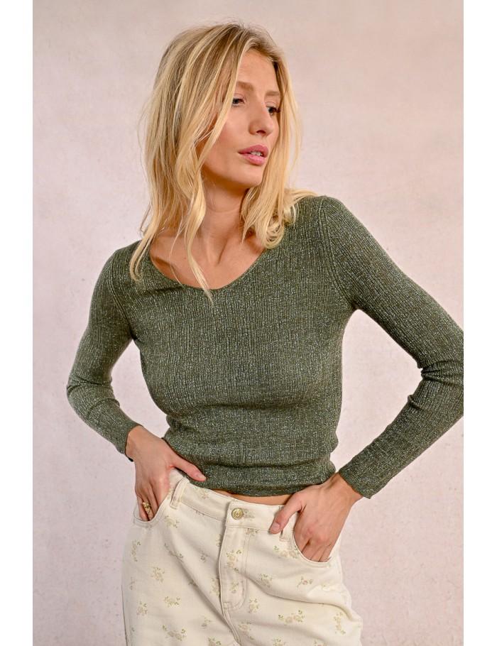Lili Sidonio X Molly Bracken Pull Ajusté En Maille Et Col Large BLACK