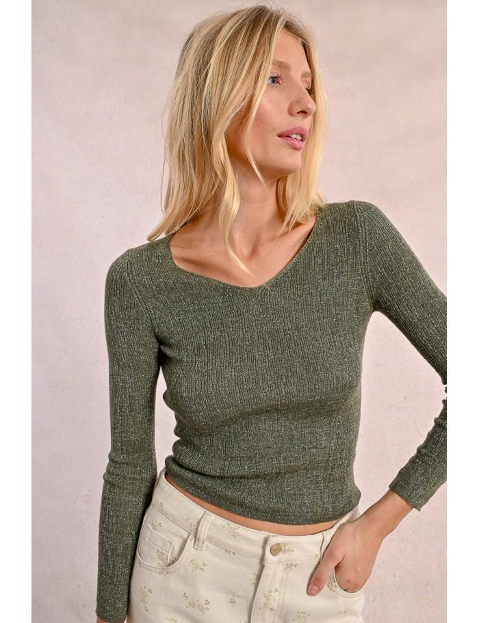Lili Sidonio X Molly Bracken Pull Ajusté En Maille Et Col Large BLACK
