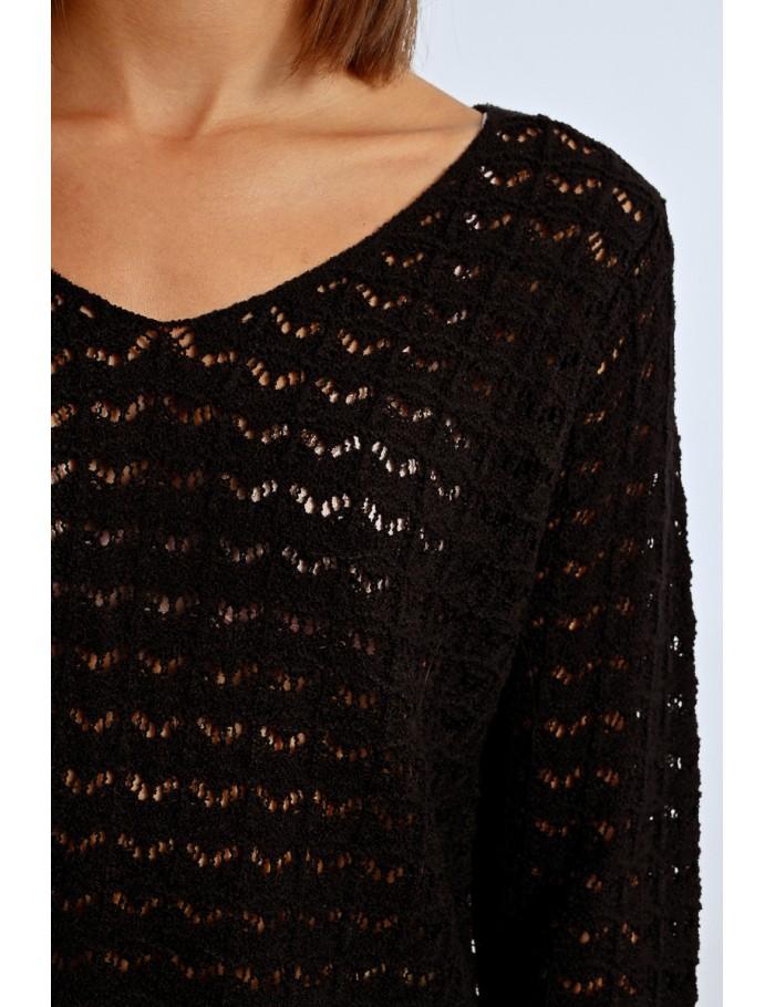 Lili Sidonio X Molly Bracken Pull En Maille Ajourée BLACK