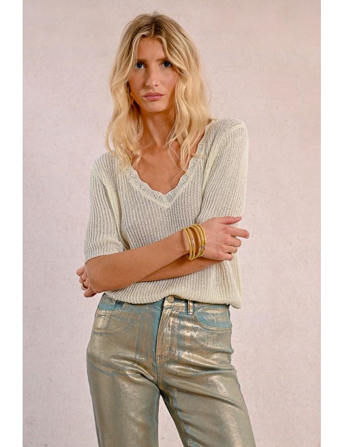 Lili Sidonio X Molly Bracken Pull En Maille Col V BLUE