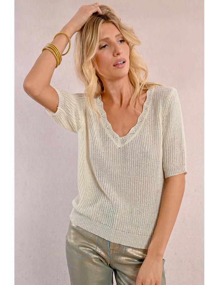 Lili Sidonio X Molly Bracken Pull En Maille Col V BLUE