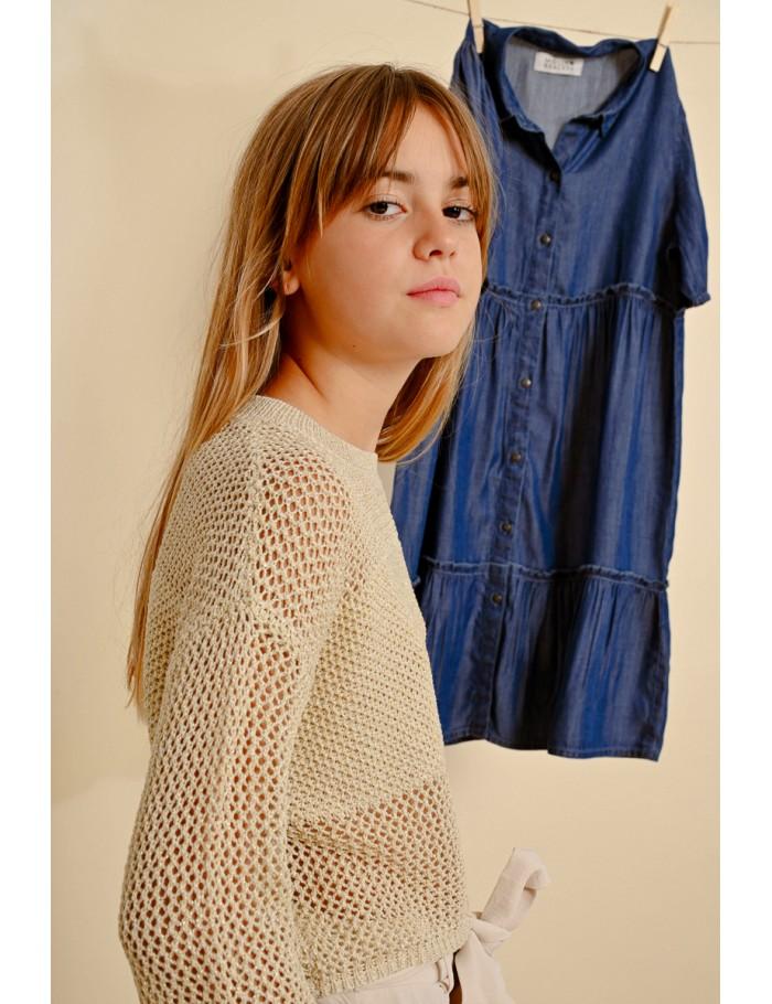 Lili Sidonio X Molly Bracken Pull En Maille Fine Manches Longues BEIGE