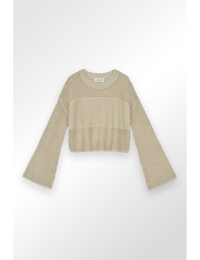 Lili Sidonio X Molly Bracken Pull En Maille Fine Manches Longues BEIGE