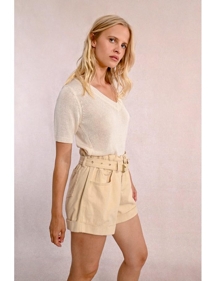 Lili Sidonio X Molly Bracken Pull En Maille Manches Courtes BLUE