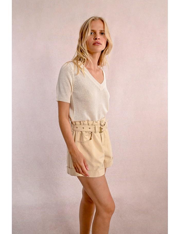 Lili Sidonio X Molly Bracken Pull En Maille Manches Courtes BLUE