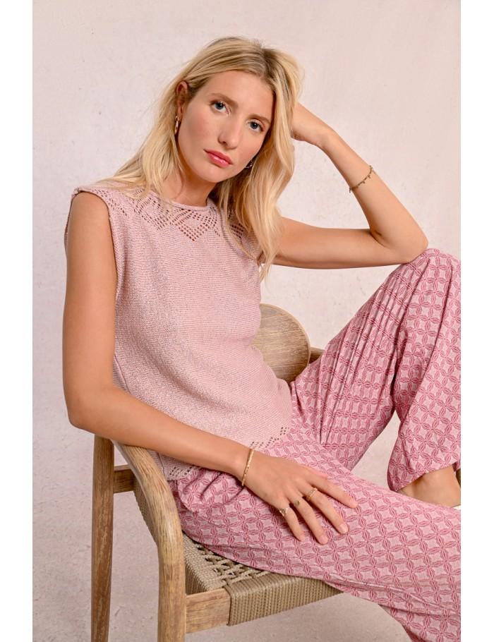 Lili Sidonio X Molly Bracken Pull En Maille Sans Manches ÉCRU