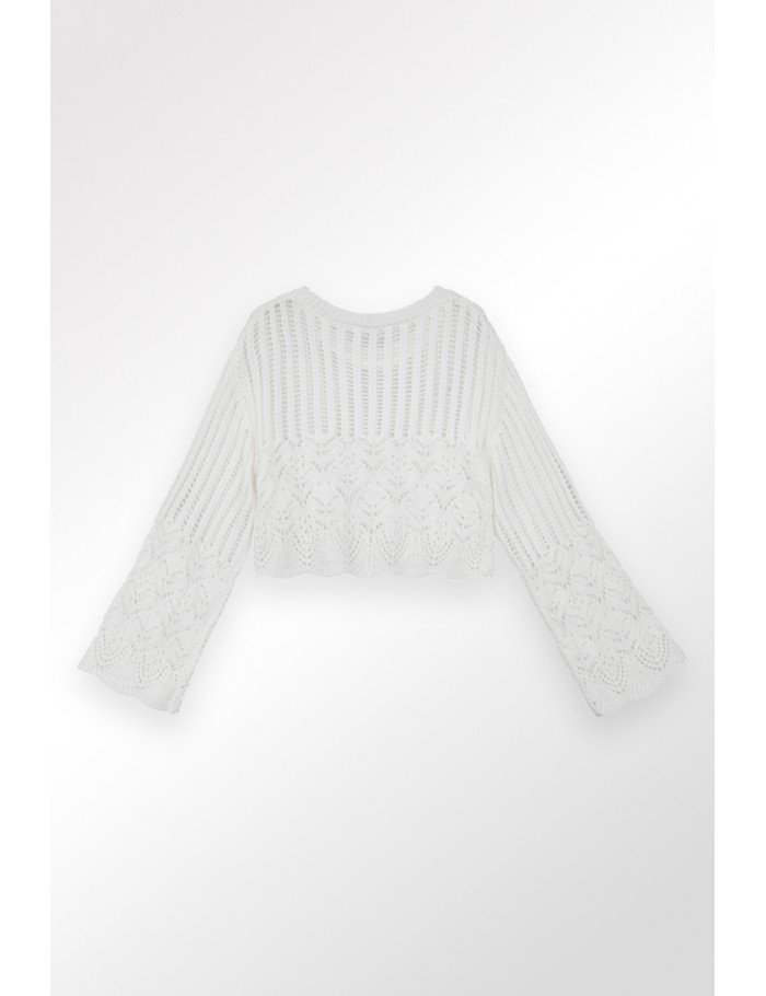 Lili Sidonio X Molly Bracken Pull En Maille Semi Transparent ÉCRU