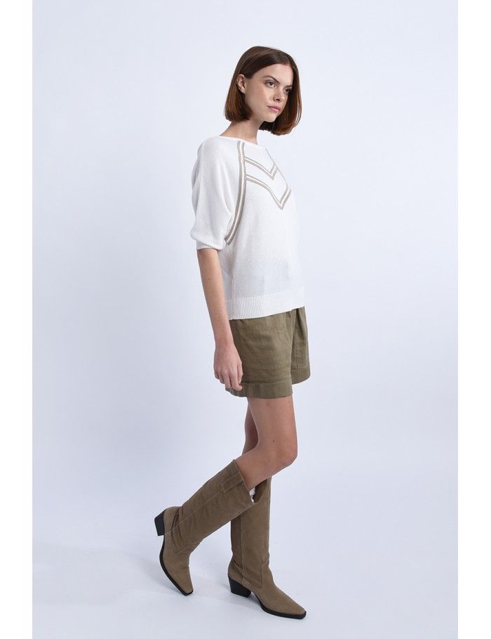 Lili Sidonio X Molly Bracken Pull Fin Emmanchure Chauve Souris BEIGE