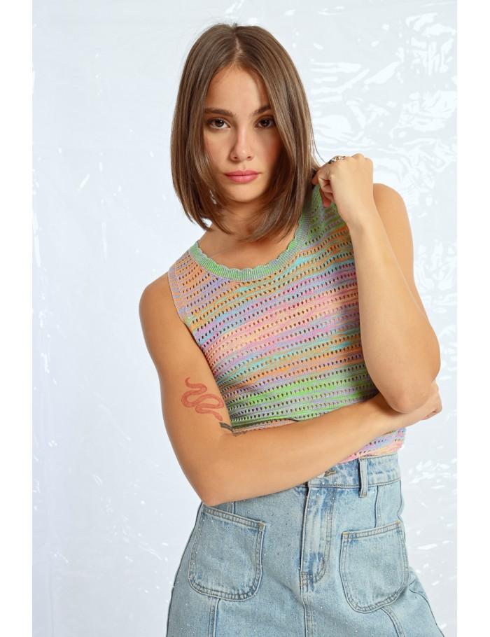 Lili Sidonio X Molly Bracken Pull Sans Manches En Maille MULTICOLOUR