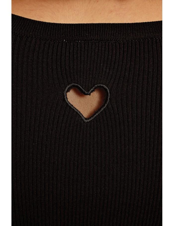 Lili Sidonio X Molly Bracken Robe Ajustée Cœur Ouvert Au Dos BLACK